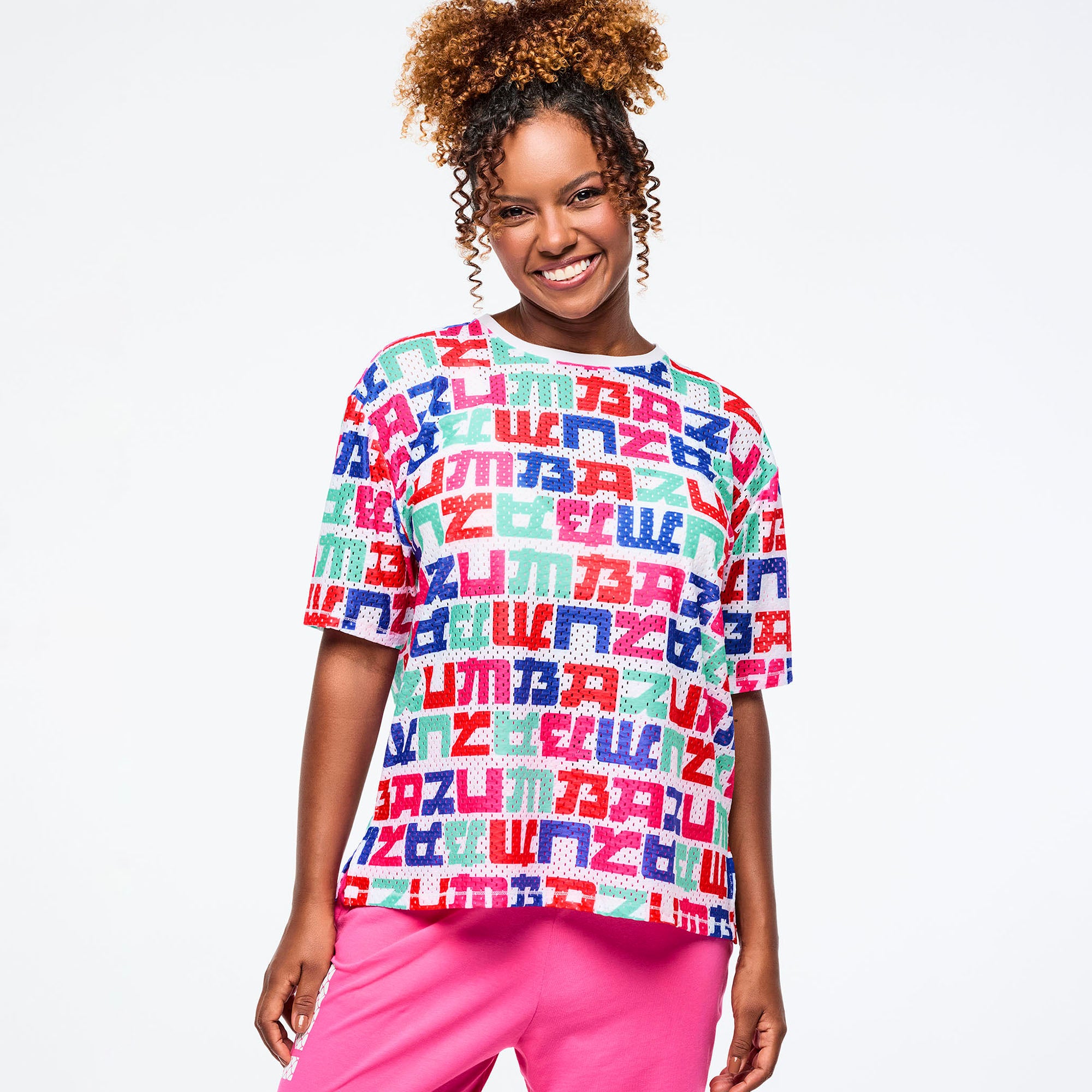 Eastern Flavor Boxy Mesh Top With Side Slits חולצת זומבה