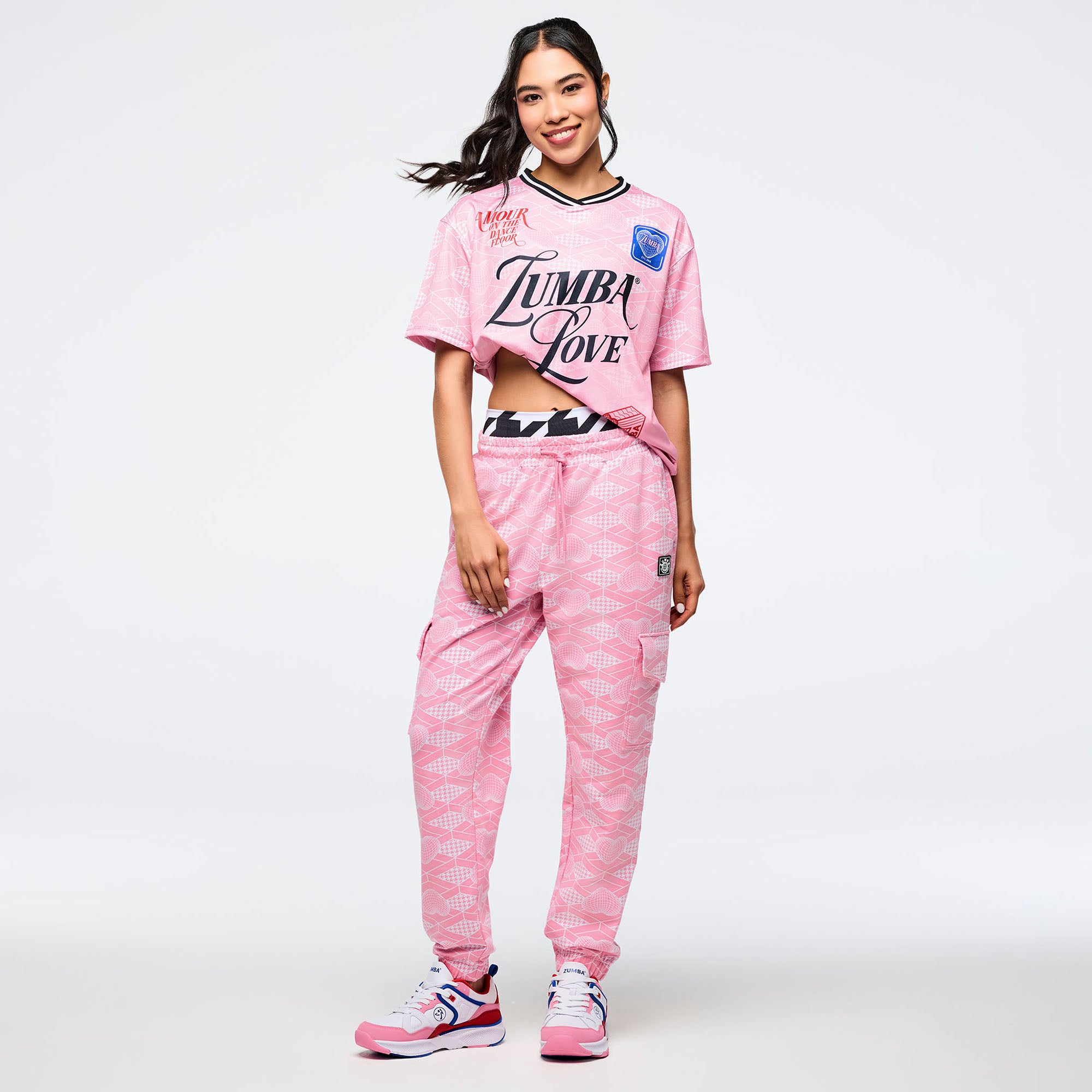 חולצת זומבה Zumba Amour Crew Neck Athletic Jersey