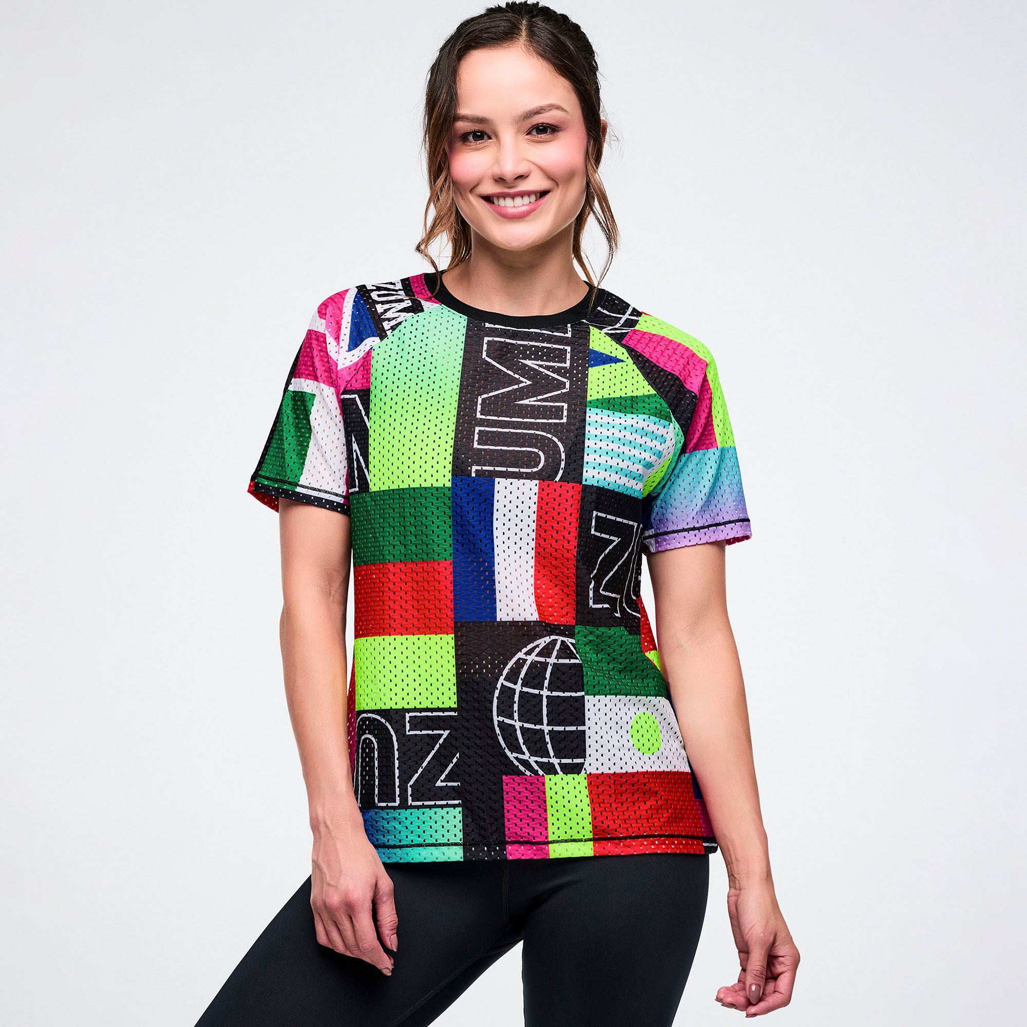 Worldwide Mesh Crew Neck Top גופיית זומבה
