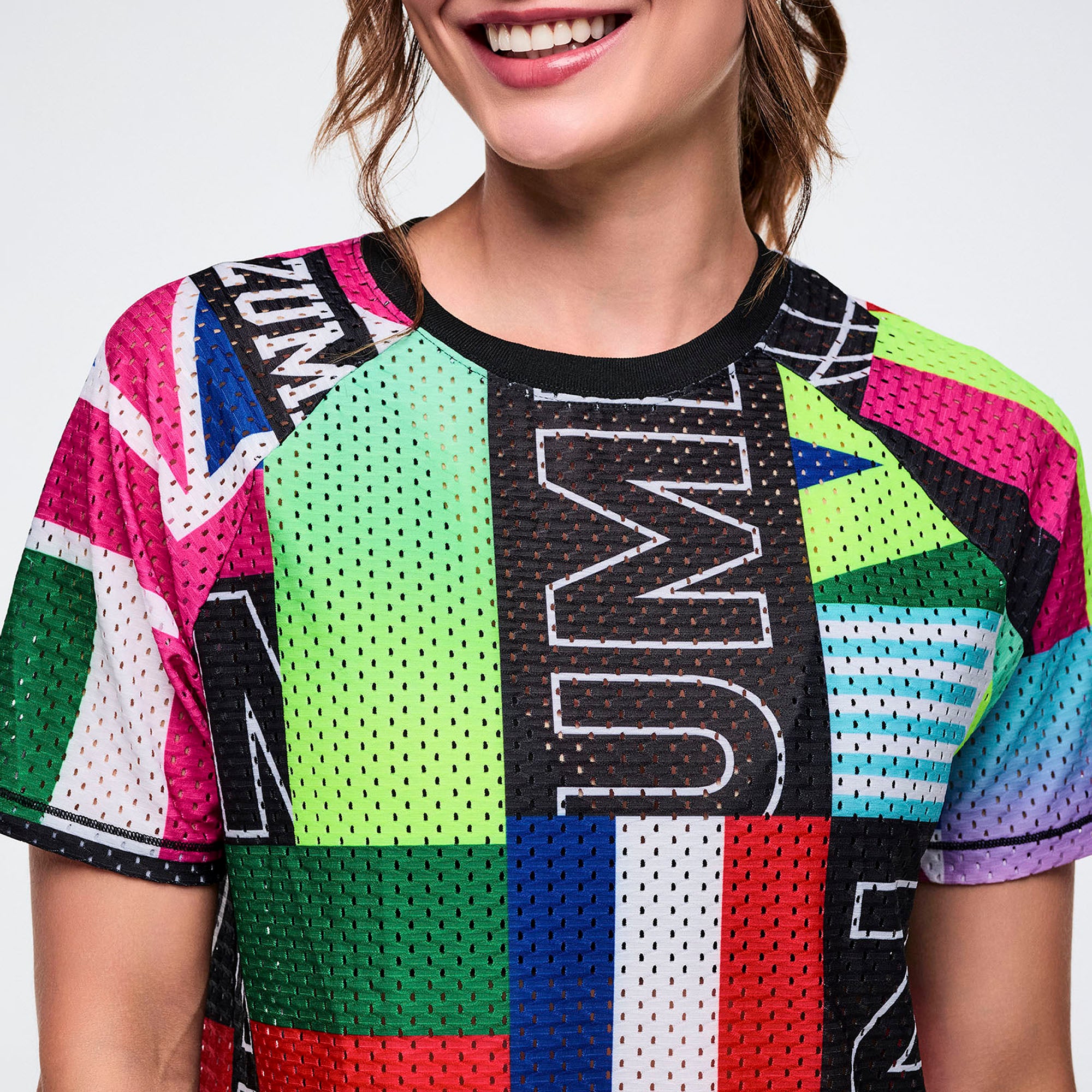 Worldwide Mesh Crew Neck Top גופיית זומבה