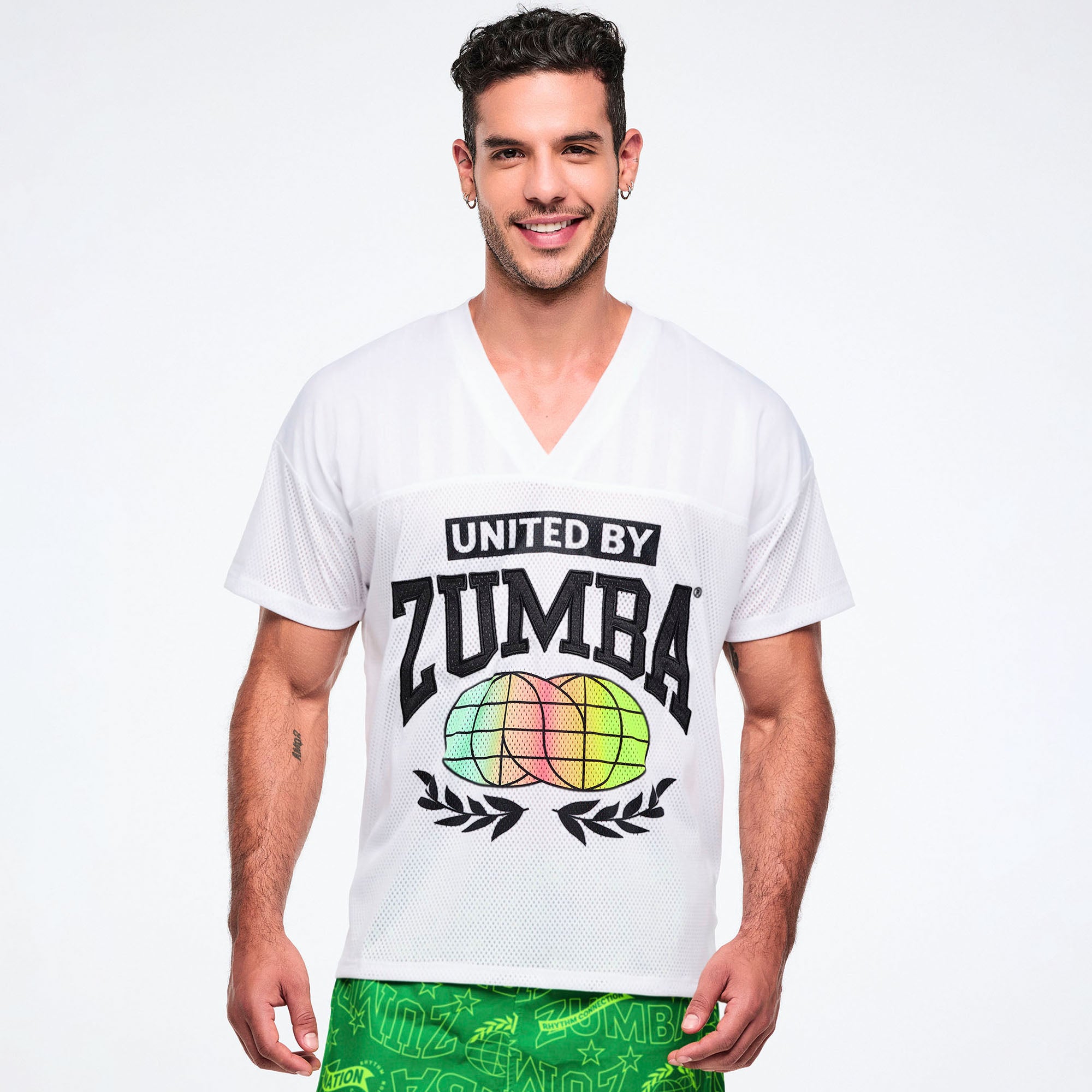 Worldwide V-Neck Mesh Top גופיית זומבה