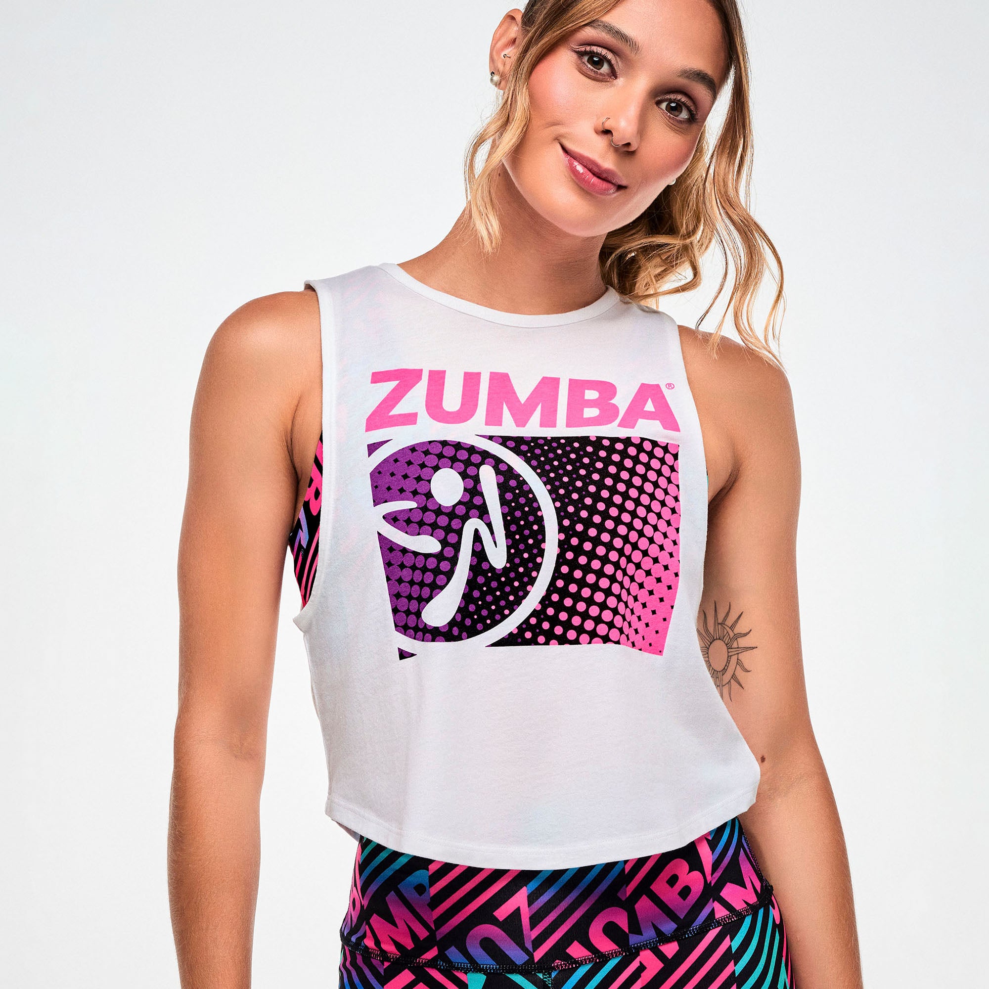 Electric Feel Crop Muscle Tank