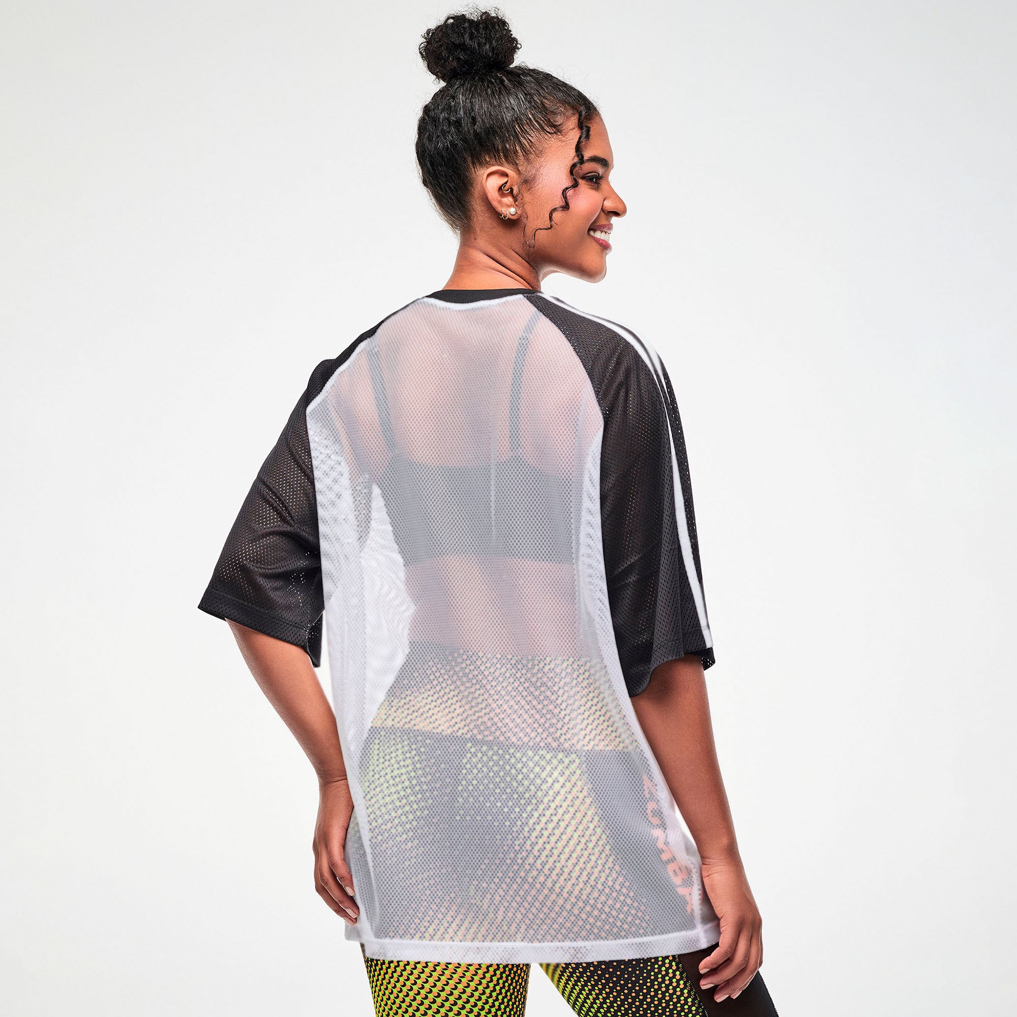 Electric Feel Oversized Mesh Raglan Top