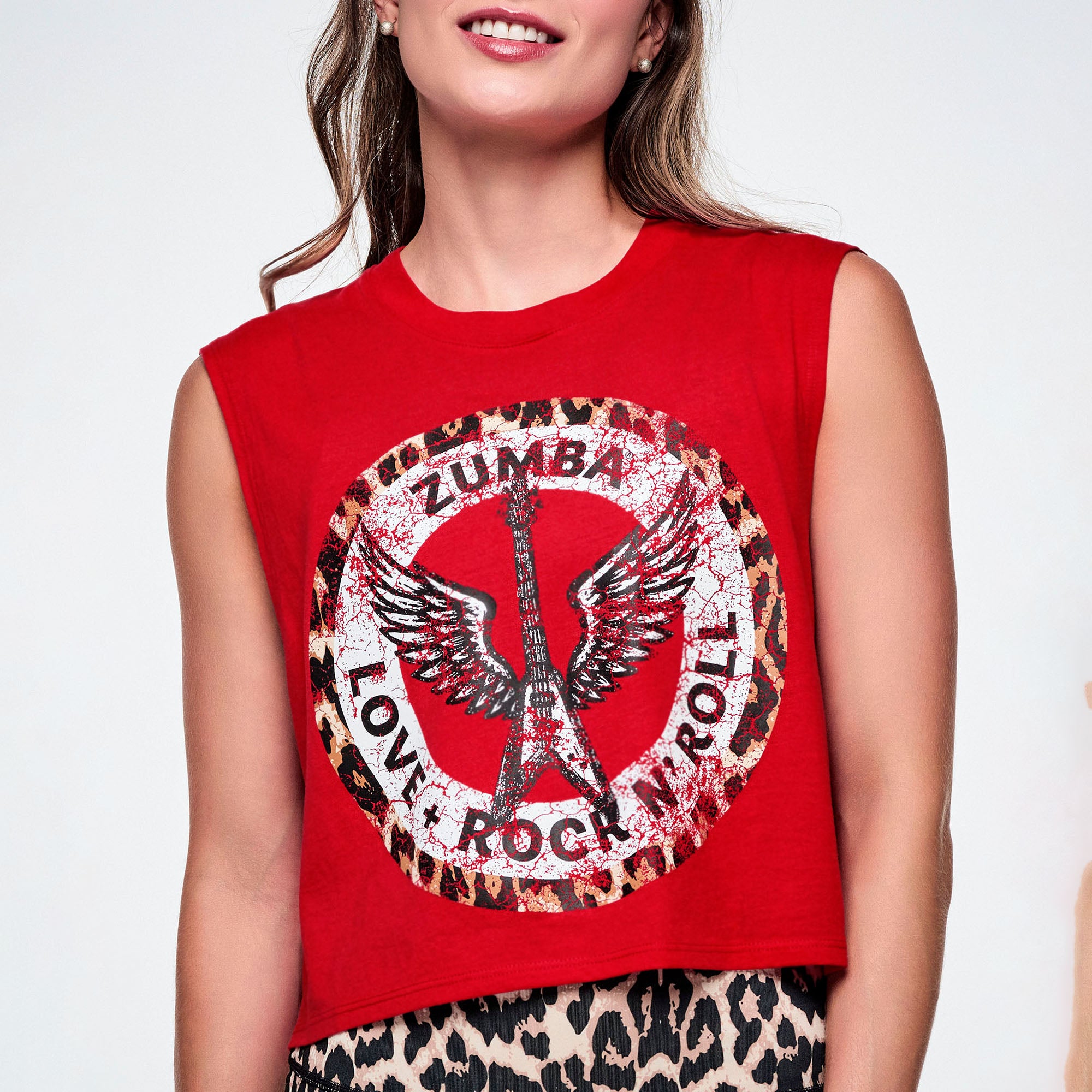 Rock ‘n’ Roll Crew Neck Muscle Crop Tank