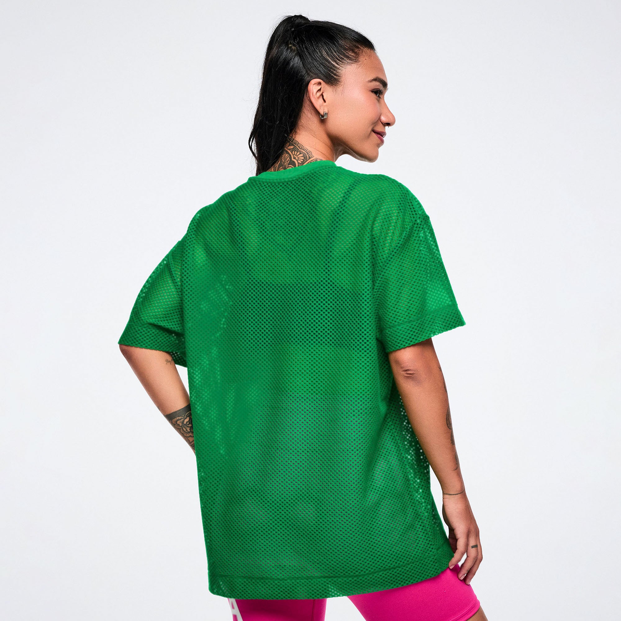 Color Spree Boxy Mesh Top
