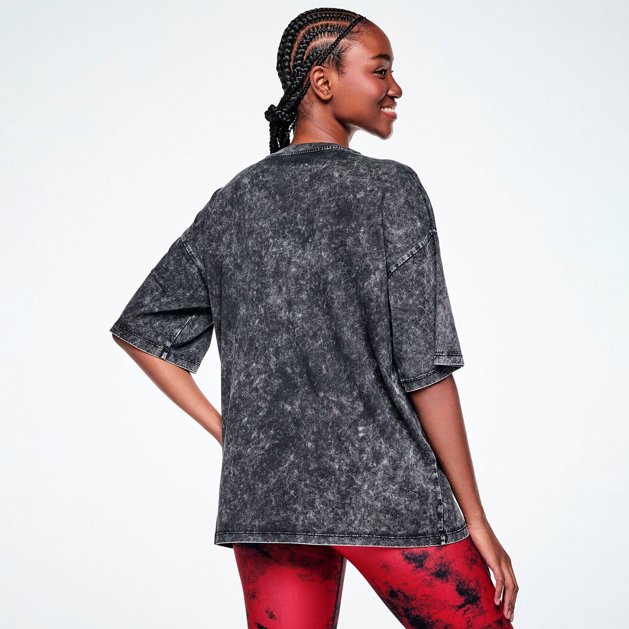 Rock ‘n’ Roll Oversized Drop Shoulder Tee - Black