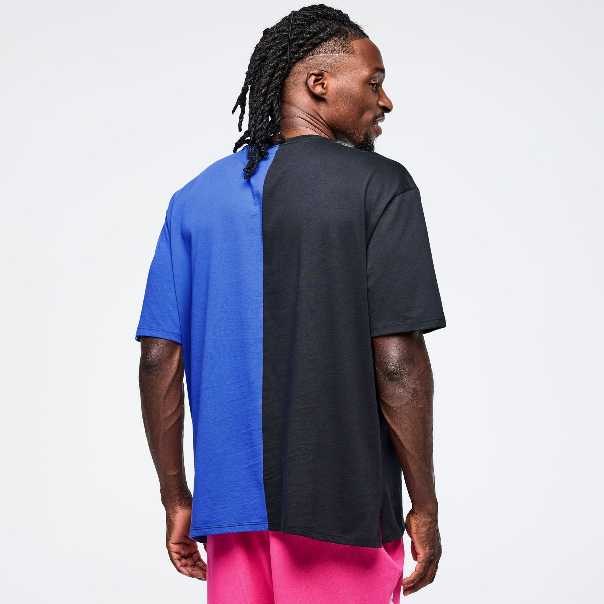 Eastern Flavor Men's Oversized Two-Tone Crew Neck Tee חולצת אוברסייז זומבה