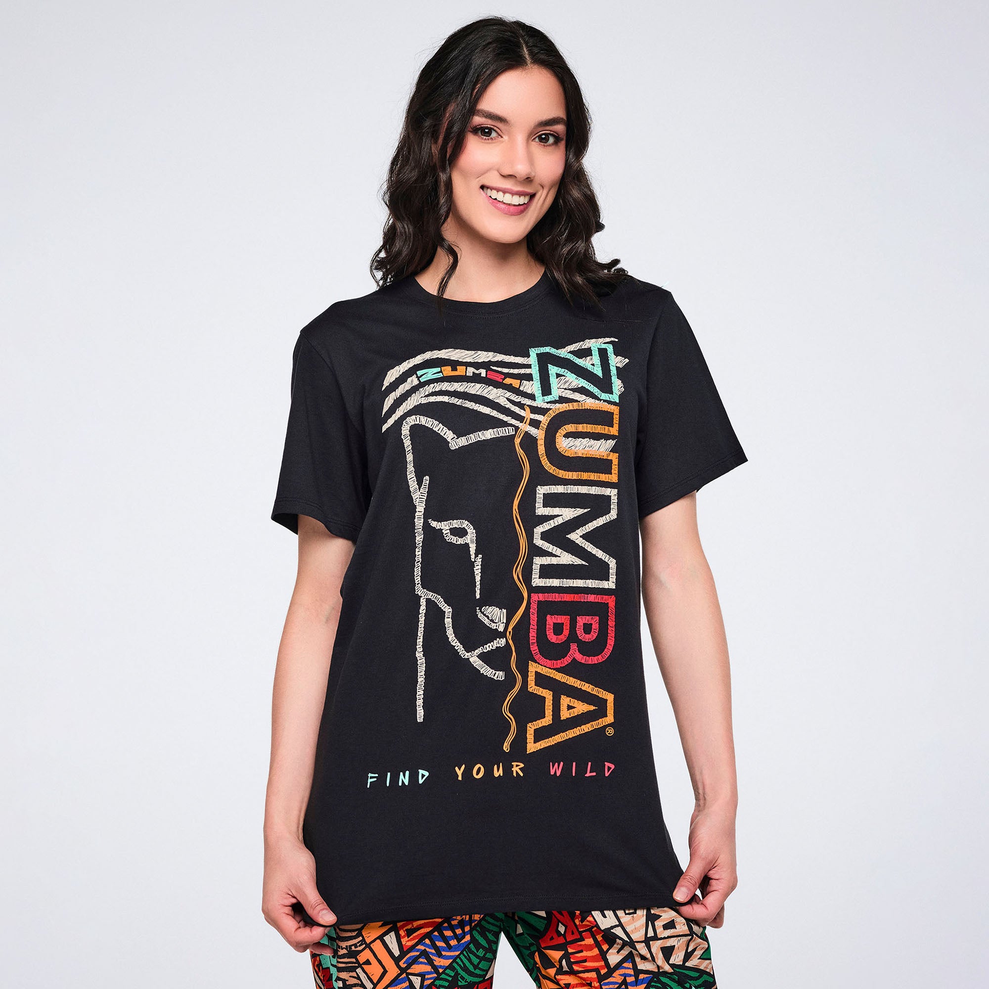 Wildbeat Unisex Crew Neck Tee - Bold Black חולצת זומבה
