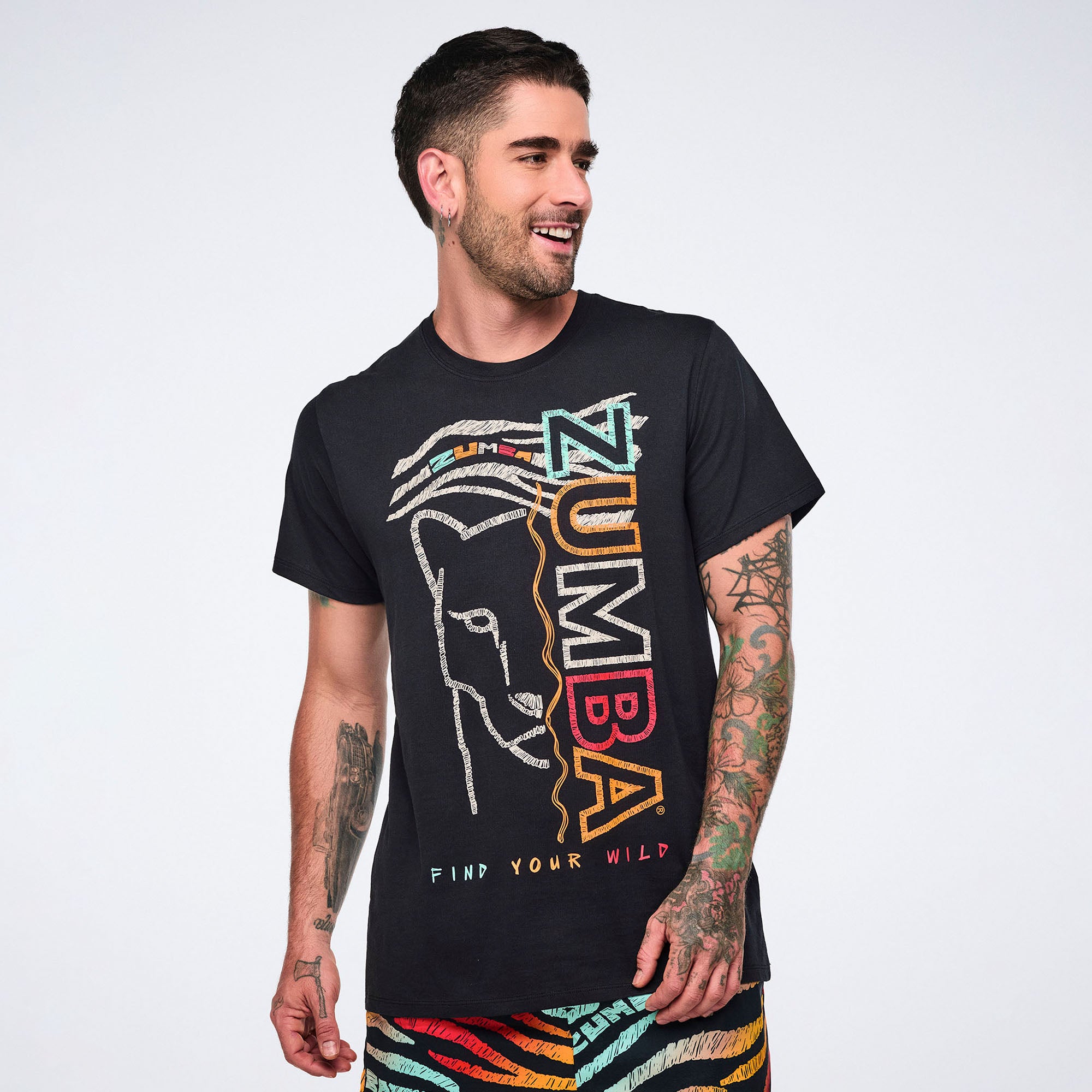 Wildbeat Unisex Crew Neck Tee - Bold Black חולצת זומבה