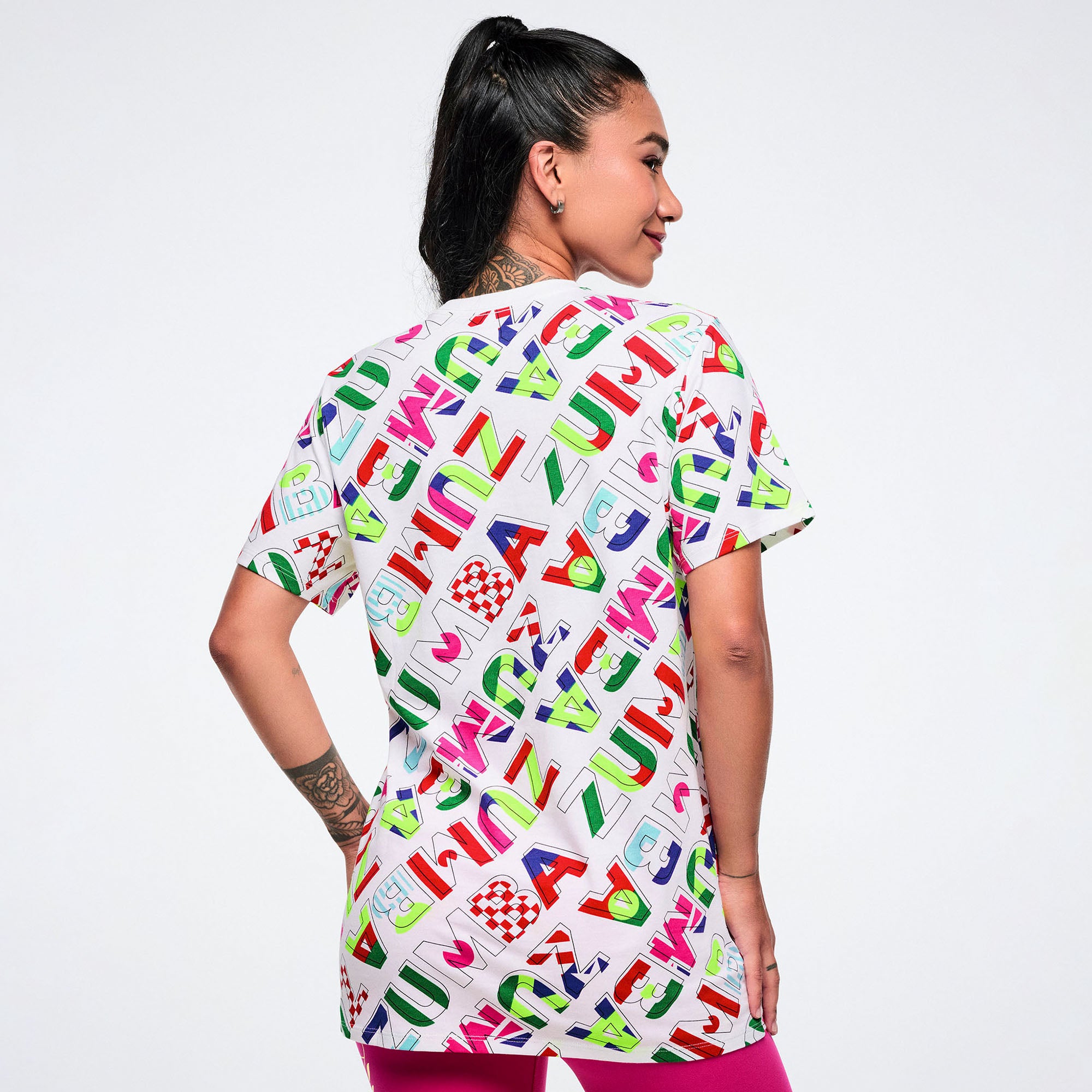 Worldwide Unisex Crew Neck Tee - White/Red חולצת זומבה