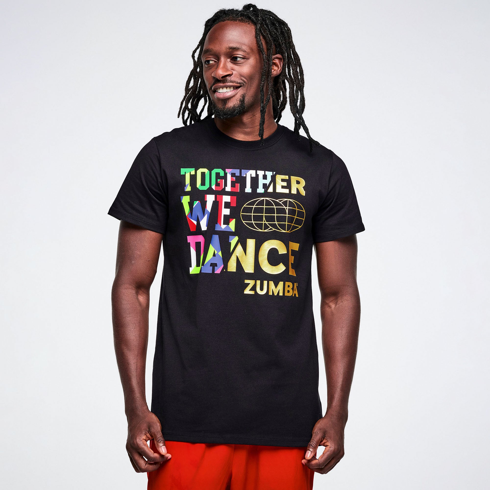 Worldwide Unisex Crew Neck Tee - Black חולצת זומבה