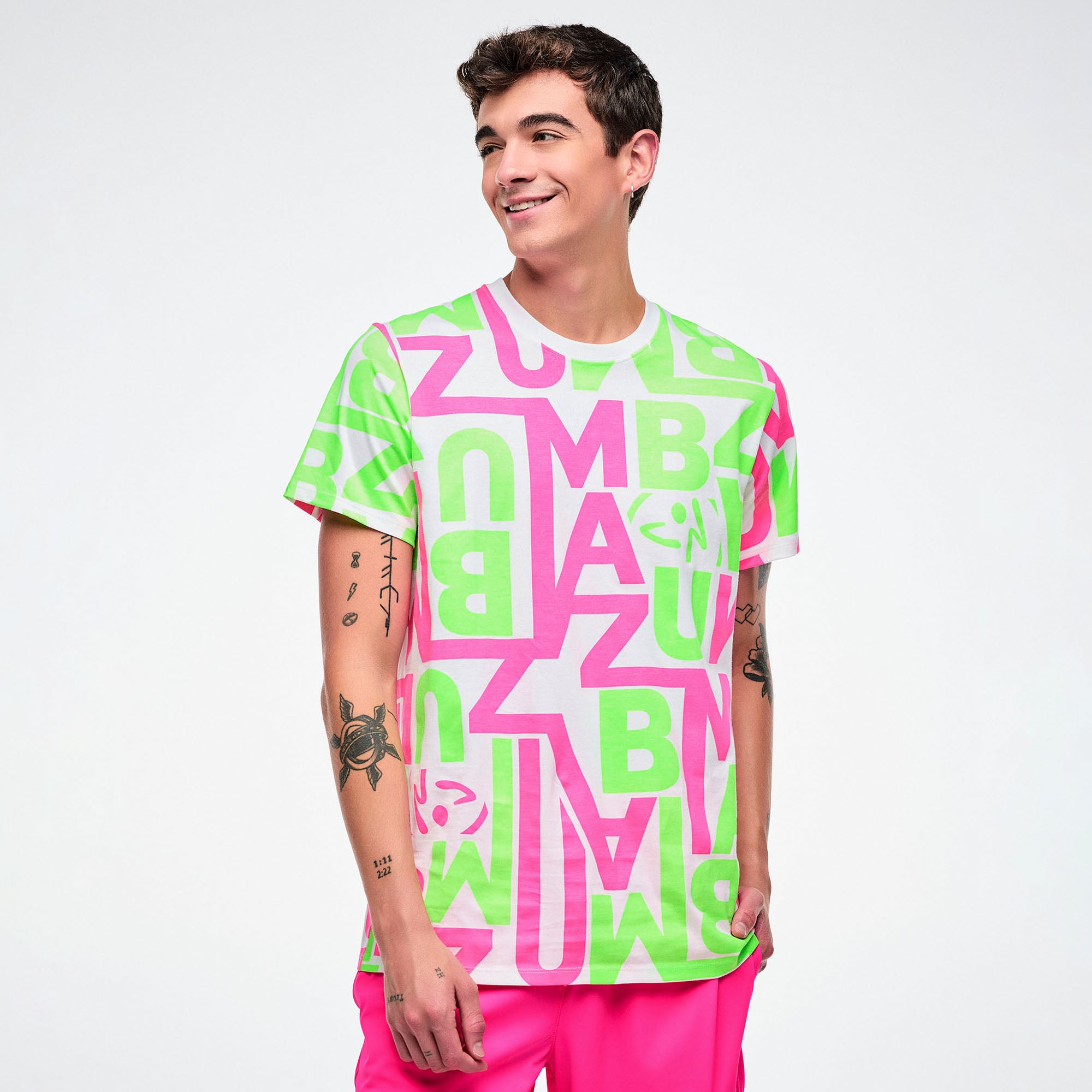 Dale-Z Unisex Crew Neck Tee - White/Green